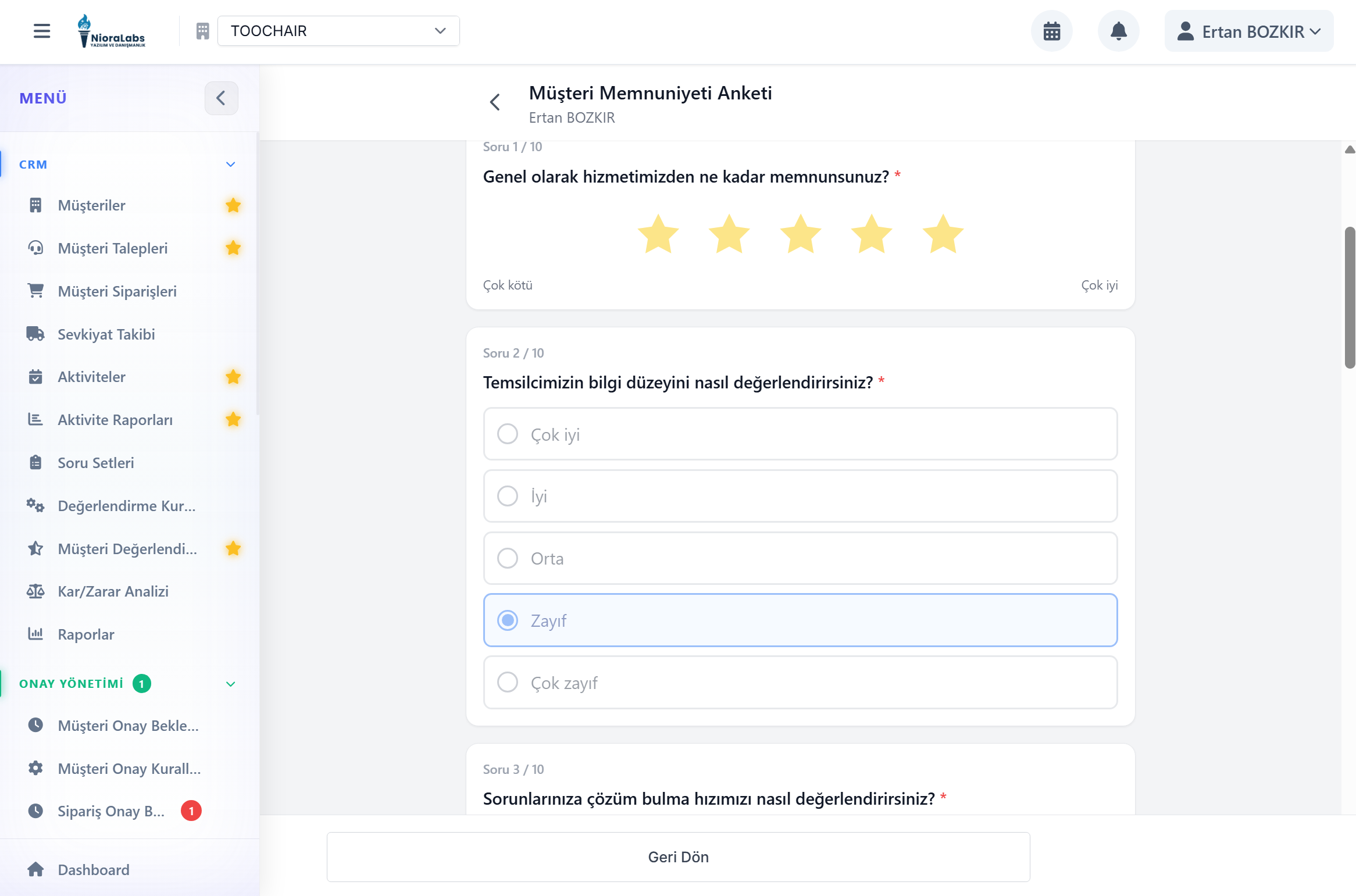 Müşteri Değerlendirmesi